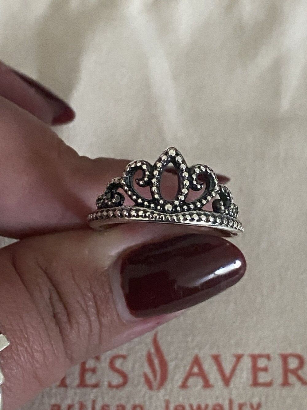 James Avery Retired Beaded Tiara Ring Size 7.5